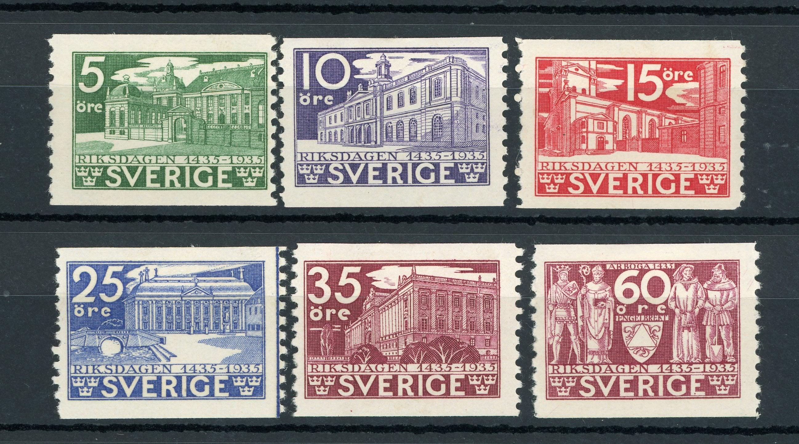 Suède 1935 - Superbe série complète - Yvert n°229/234 - Timbres-Et-Passion