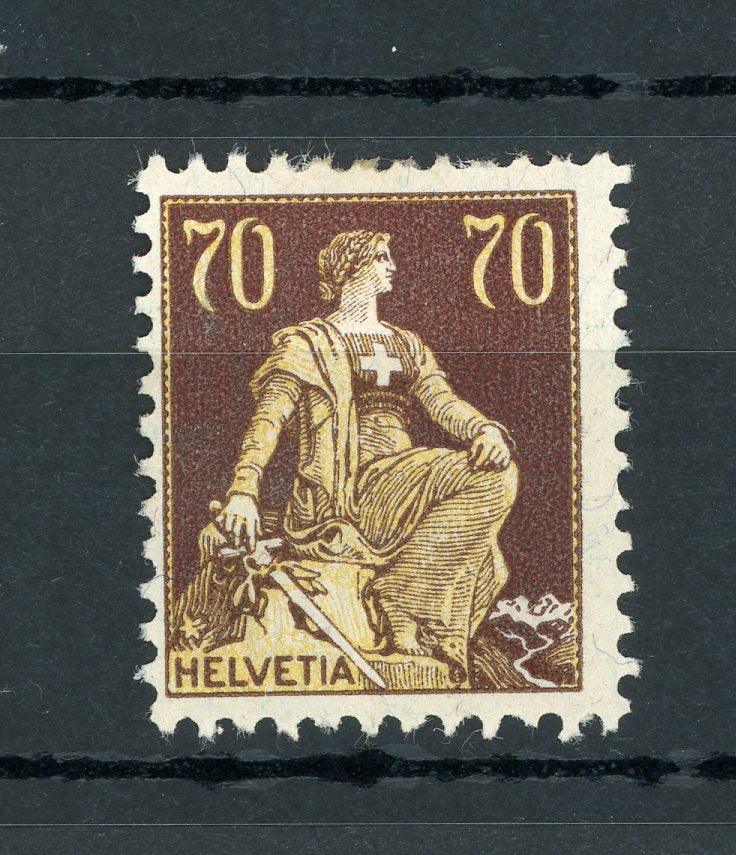 Suisse 1907/1917 - 70cts brun et jaune - Yvert n°125 - Timbres-Et-Passion