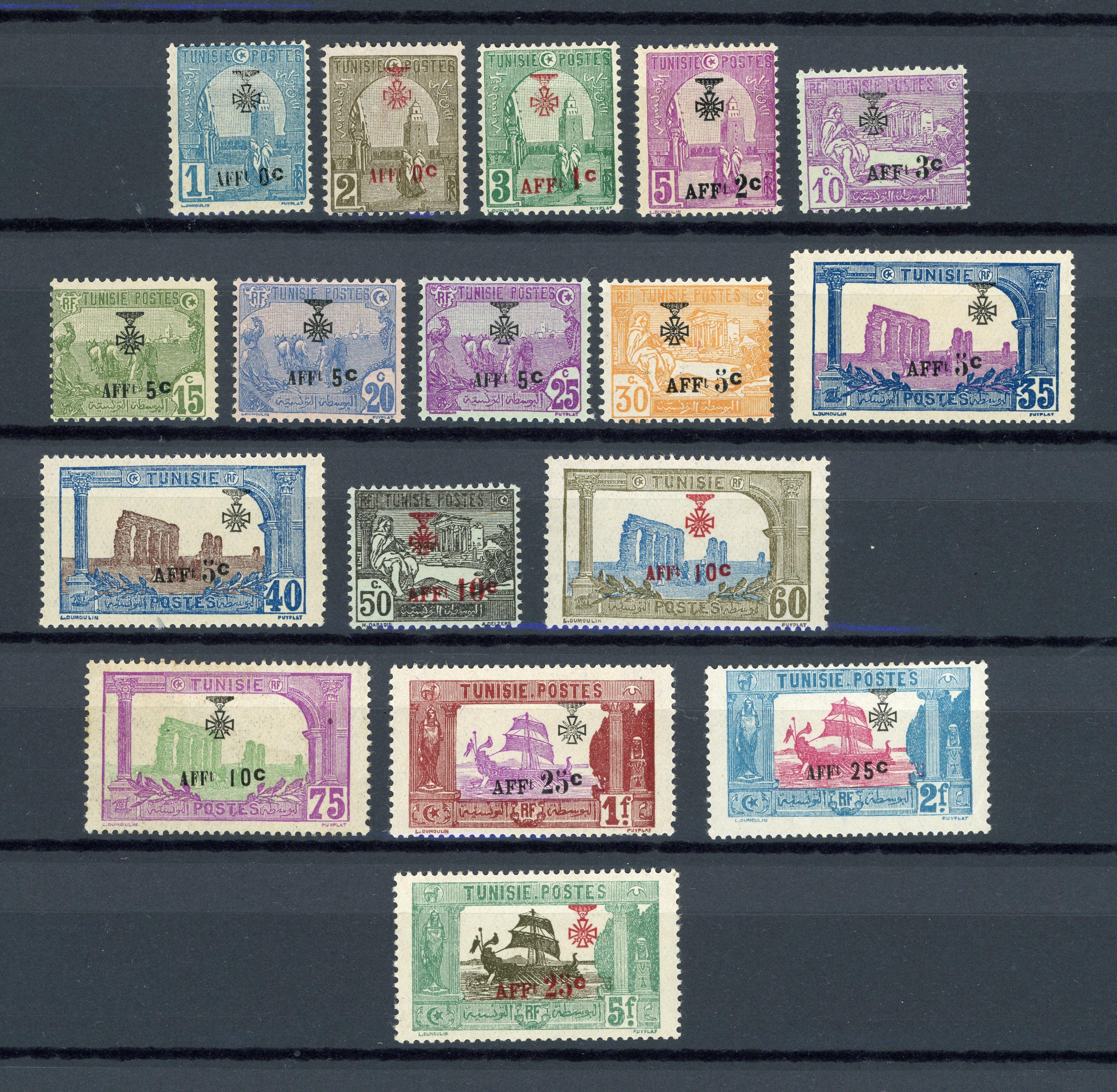 Tunisie 1923 - Série complète - Yvert n°79/95 - Timbres-Et-Passion